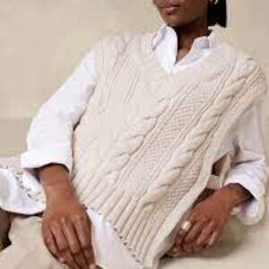 Banana Republic BR SIMONA CABLE SWEATER VEST M/L